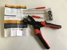 Pro Master Professional Heavy Duty Leather Hole Punch Pliers for Belts Black Red