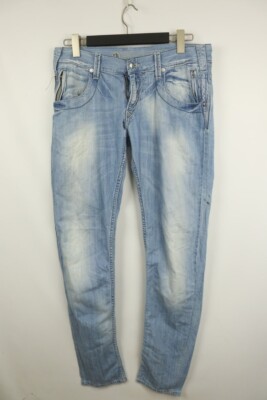 Takeshy Kurosawa Blue Denim Cotton Medium Wash Mid-Rise Straight Leg Jeans 33