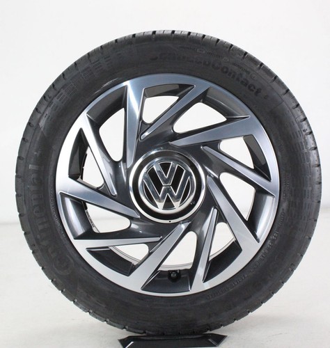 VW UP 1S Sommerräder Conti 15 Zoll Alufelgen Woodstock grau Felgen 1S0601025BM - Bild 2 von 6