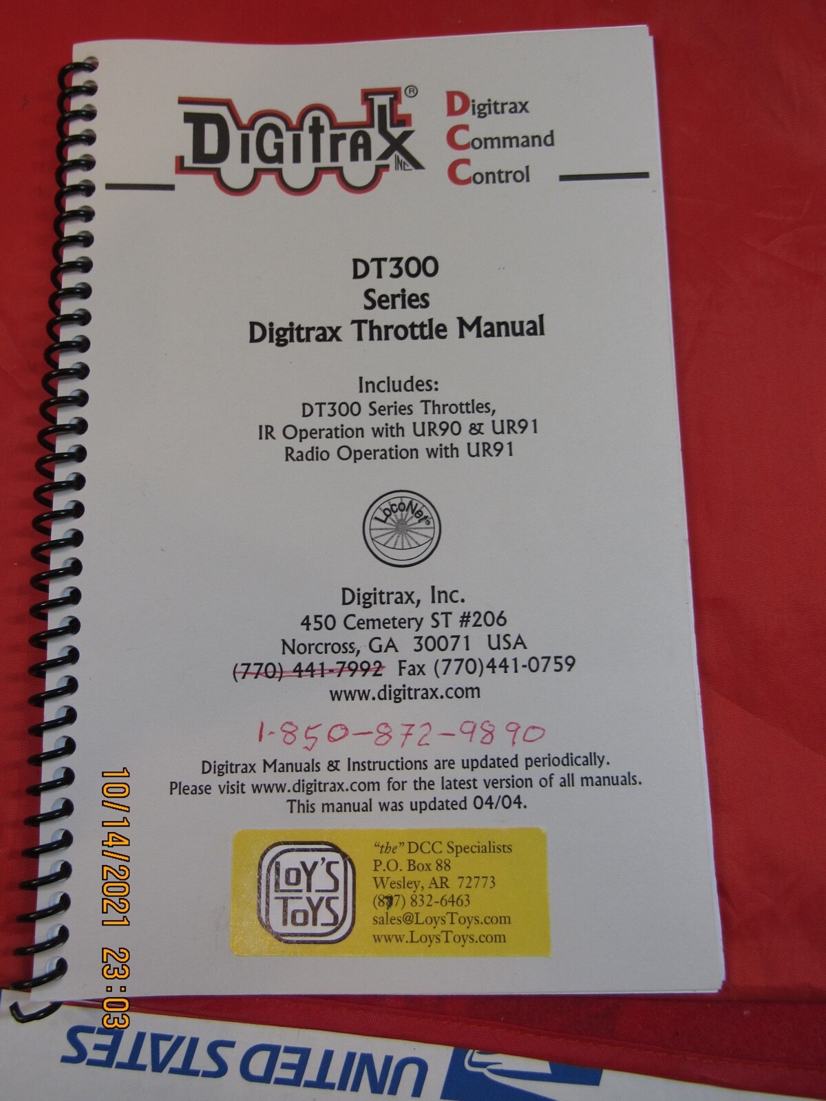 Digitrax DT300 Series Digitrax Throttle Users Manual Spiral Bound eBay