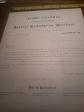 James Crangle Wholesale Grocer And General Commission Merchant  Receipt ...