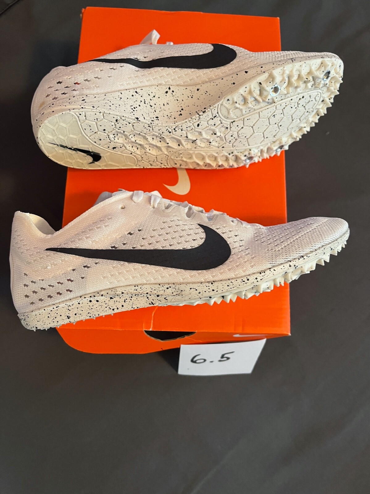 NIKE Zoom Matumbo 3 White Black Mens Track Shoe Spikes New in Box 6.5 7