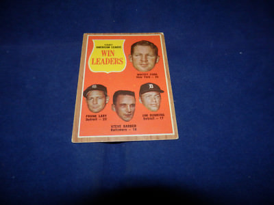 1962 Topps Win Leaders Signed By Ford, Bunning And Barber W/ Todd Mueller COA
