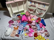 LOT OF VINTAGE BARBIE DOLL CLOTHES 1960s 1970s Case As Is