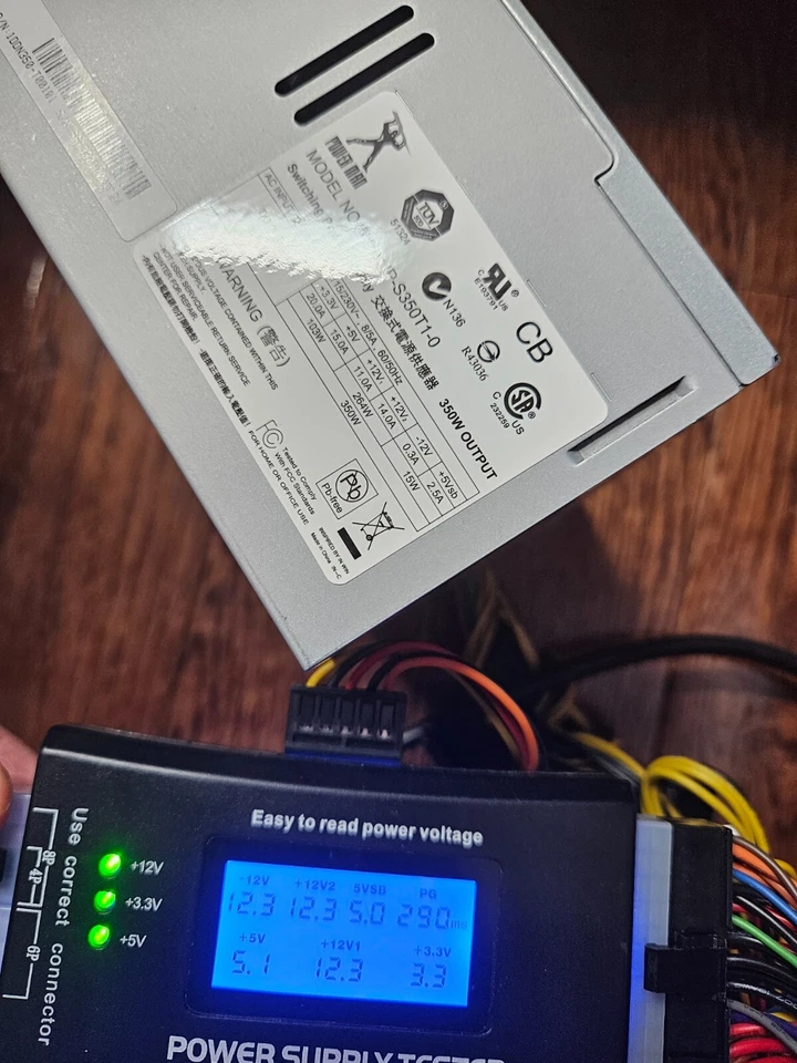 Power Man IP-S350T1-0 350W ATX Power Supply - TESTED Computer PSU - Image 2 of 4