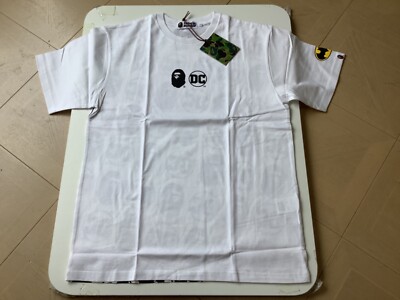Authentic a bathing ape bape x DC tee t shirt white black men s L new