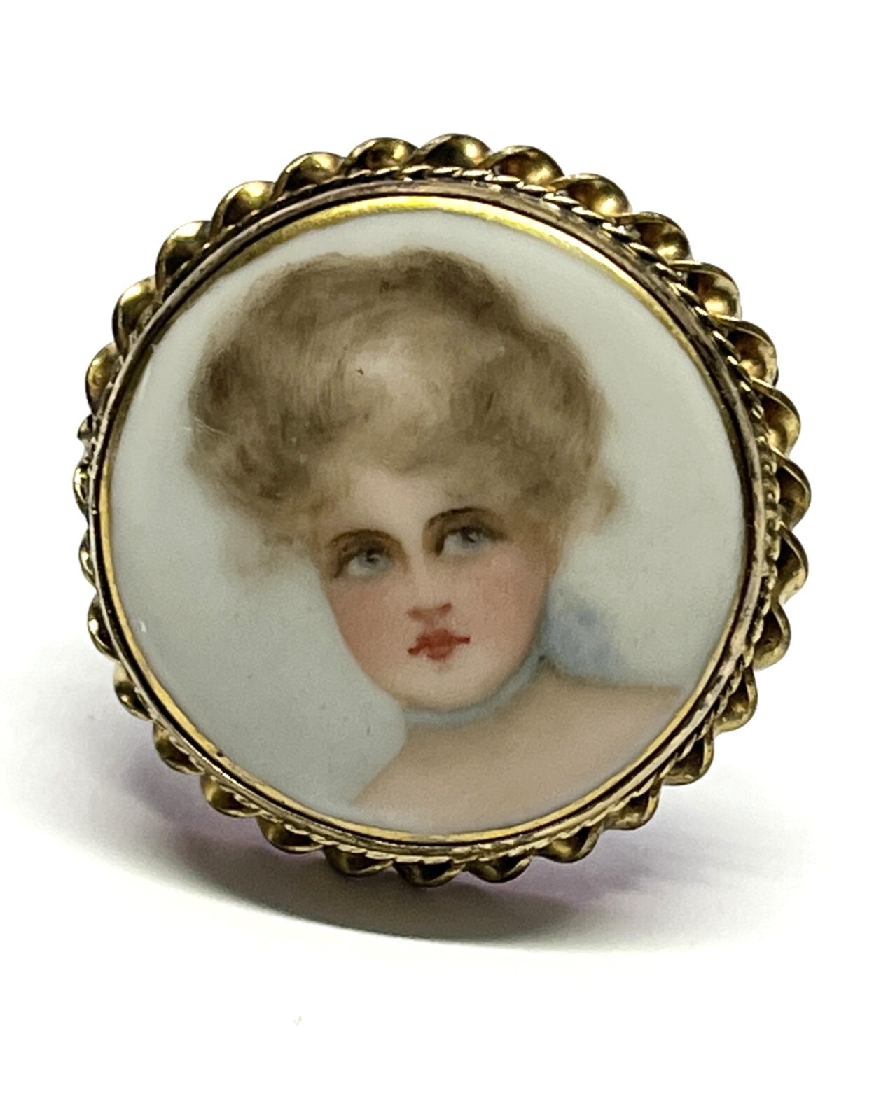 Antique Estate Porcelain Portrait Brooch Pin eBay