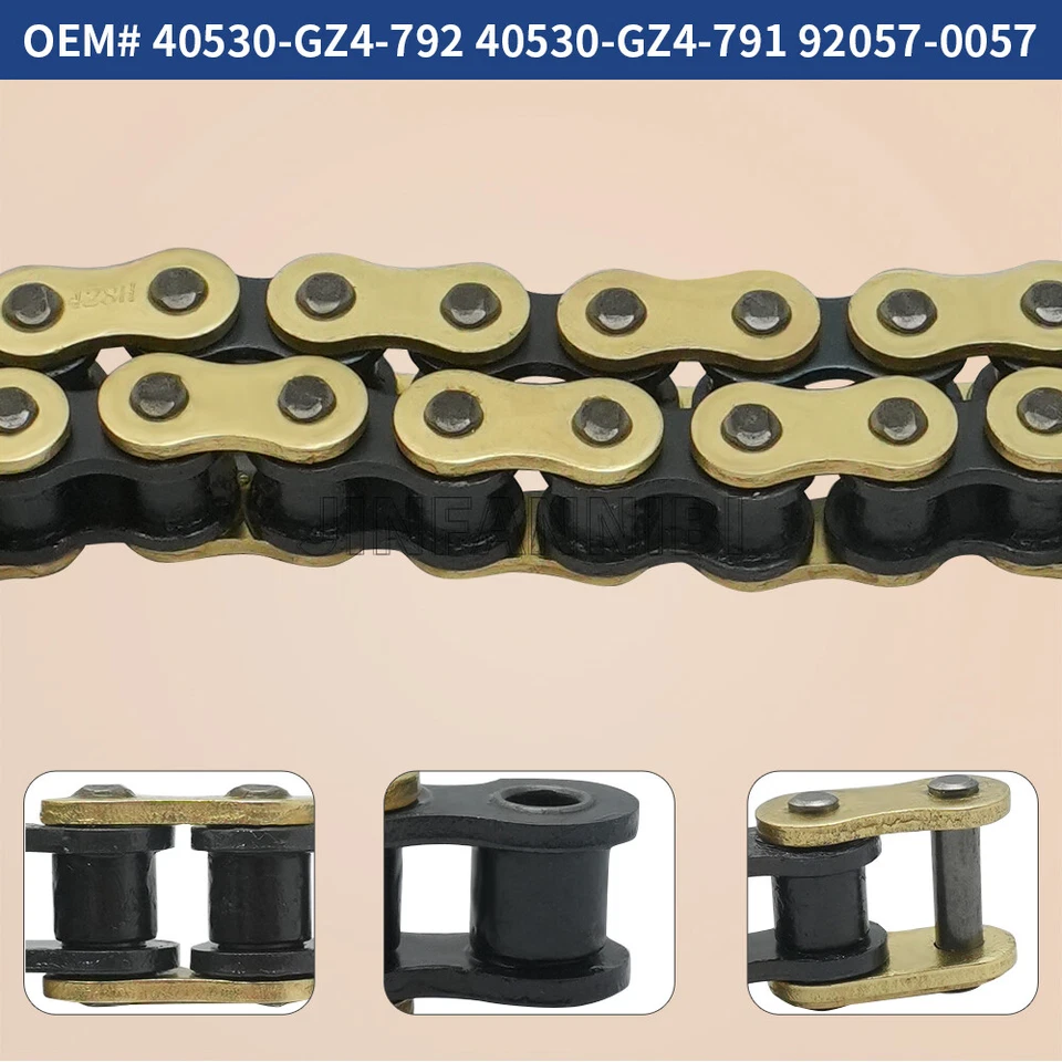 Cadena de oro 428 102 eslabones cadena para Honda CB125S CT125 RS100 1975-79 EZ90 1993-96 Foto 3 de 4