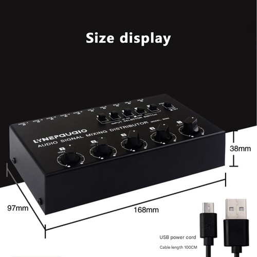Mini 5-way Audio Splitter Stereo Switcher Box Sound Mixer for Club/StudioyI - Picture 7 of 8