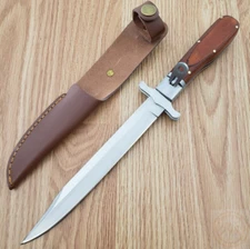 S-TEC Hunting Folding Knife 6" Stainless Steel Blade Brown Wood Handle 2210592