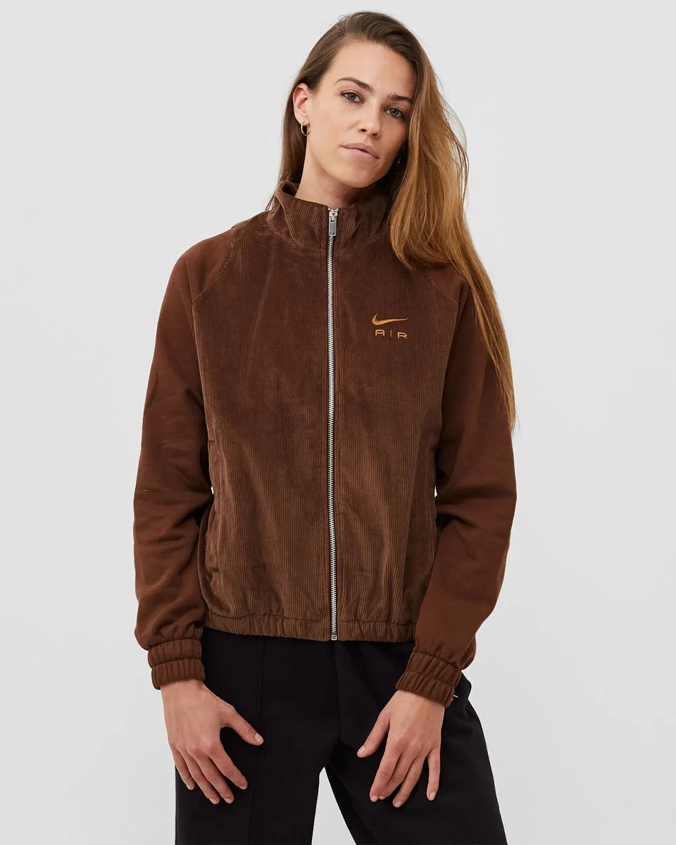 Nike CORDUROY FLEECE JACKET BROWN Women s Size Small DQ6334 259