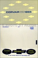 1965 Corvair Owners Manuell Mit Umschlag 65 Monza Corsa Greenbrier Owner FüHrung