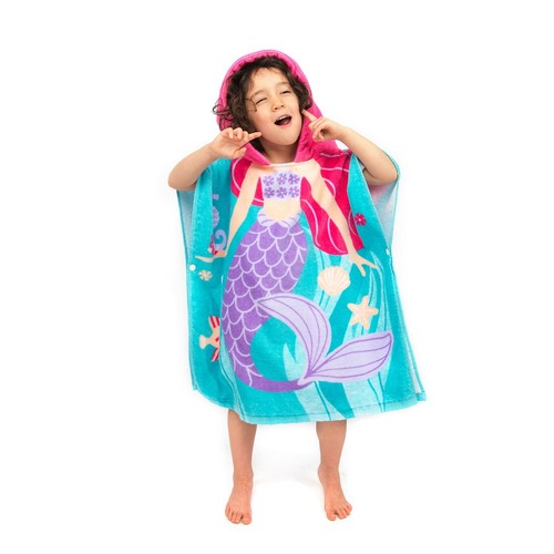 Hooded Beach Towel Coverup Cape 100% Cotton Soft Quick Dry Absorbent Use for ...
