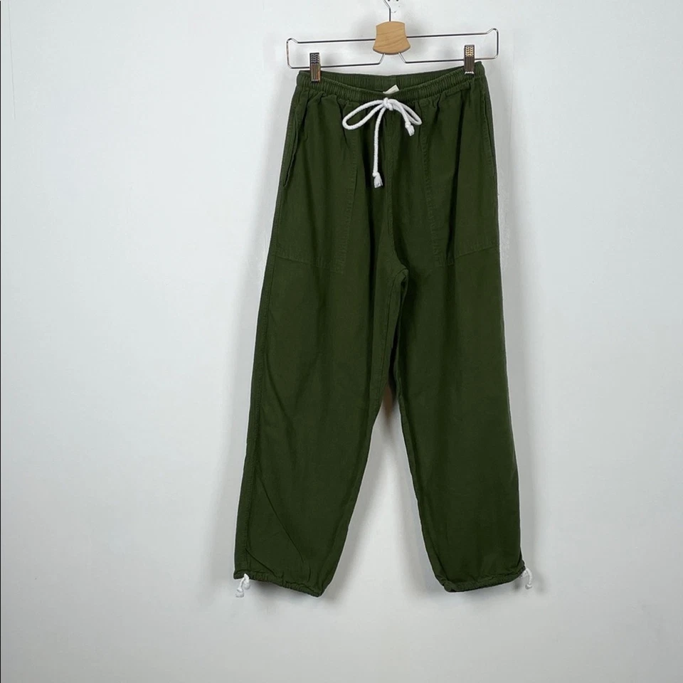 Pantalones de salón Candy Husky verde oliva elástico con cordón cintura para hombre S Foto 2 de 4