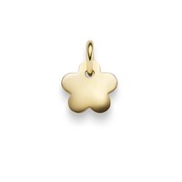 AnhäNger Blume BlüMchen Aus 585 Gold Gelbgold Halsschmuck Flach GläNzend