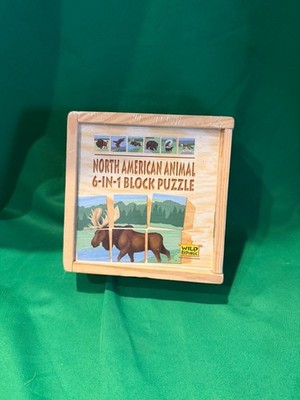 Wild Republic North American Animal 6-in-1 Block Puzzle.