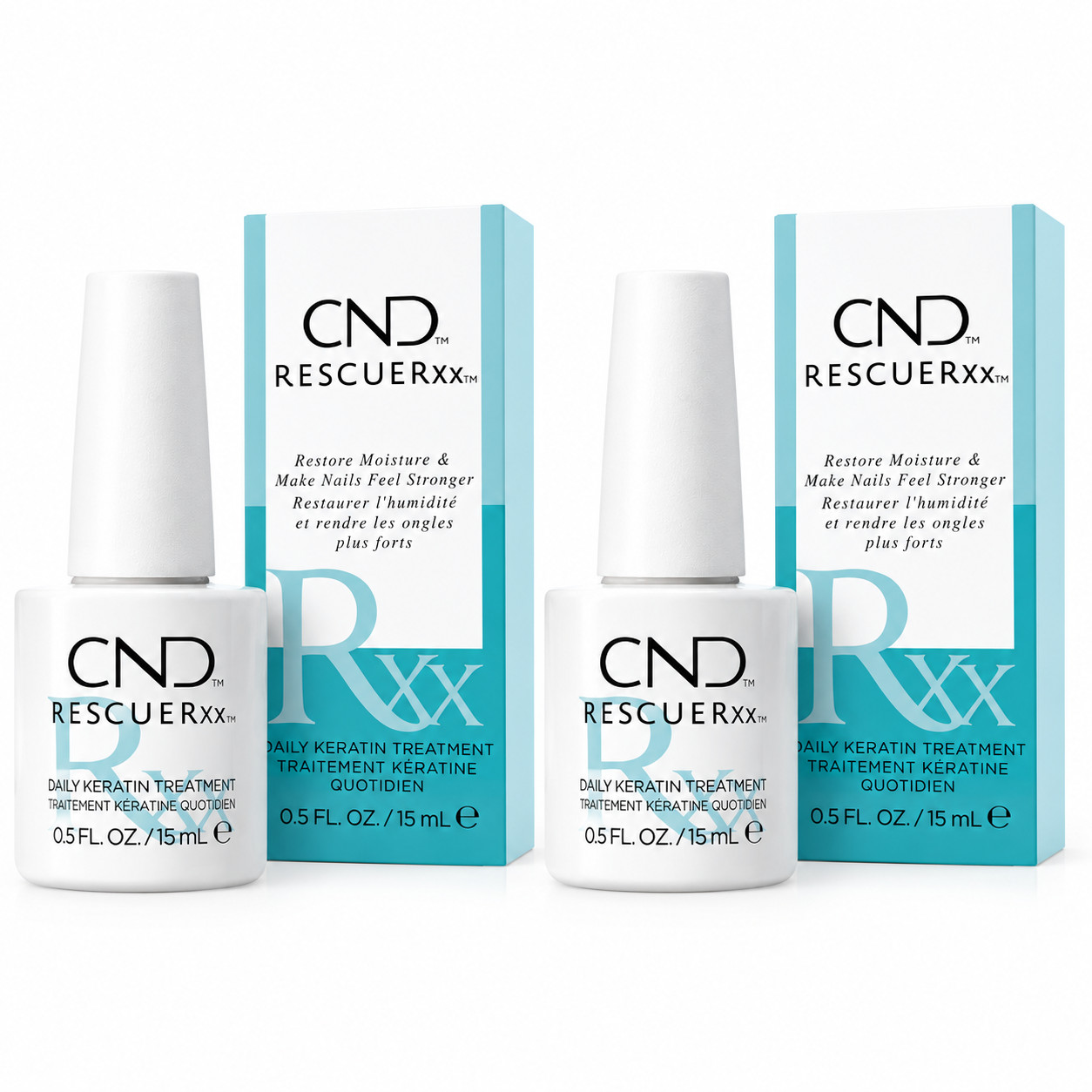 CND RescueRxx Nail Care Daily Keratin Treatment 0.5oz/15ml - 2 Pack