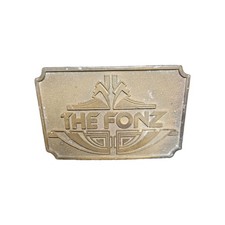 VINTAGE 1970s "HAPPY DAYS" PARAMOUNT The Fonz Brass Belt Buckle Retro
