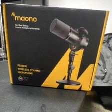 Maono PD200W Wireless Dynamic Cardioid Microphone, RGB, Mute, Black