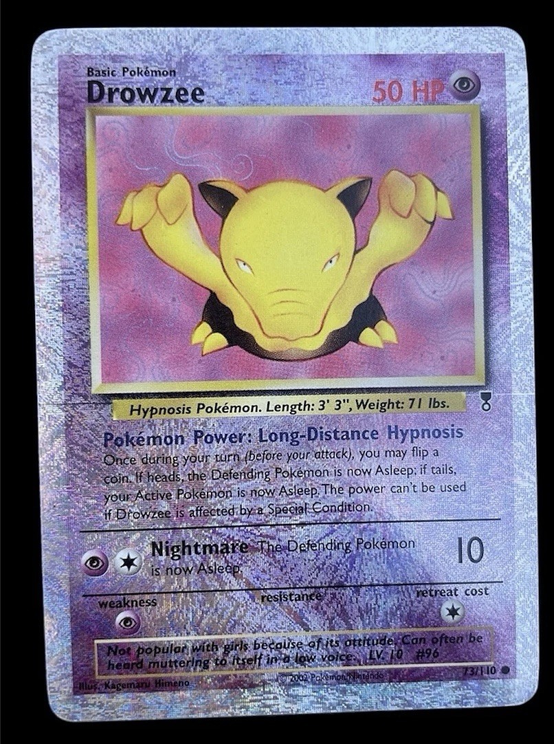 Pokemon Card - Drowzee-73/110 Reverse Holo - Legendary Collection-ENG-Very Good