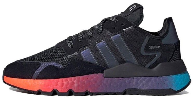 Adidas Mens 10.5 Nite Jogger Running Shoes Black FX1397 Lace Up Low Top Mesh adidas Nite Jogger  main image 3