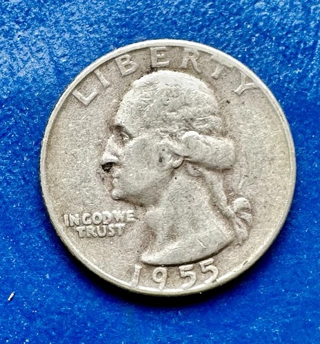 1955-D Washington Quarter. Key Date. 90% Silver. AU Condition. Charity Auction.