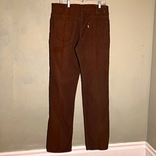 Levi's 519 Brown Corduroy 1980 Talon Zip Pants Measures Size 34x33