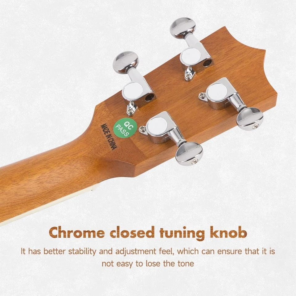 Ukelele Banjo 4 Cuerdas | Banjolele 23" Madera Sapele con Cabeza Remo y Correa de Nylon... Foto 4 de 4