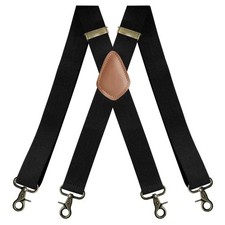 Men's Vintage X-Back Suspenders Heavy Duty Adjustable Trouser Braces 3.5cm