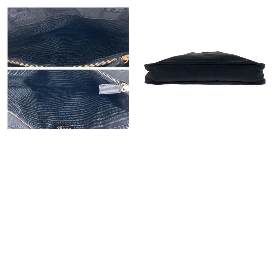 PRADA Tessuto Triangle Logo Plate Black Gold Hardware Nylon Leather Tote Bag Sho thumbnail 4