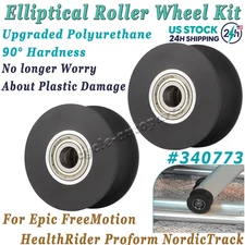 Upgraded PU Elliptical Roller Wheels 340773 For Proform NordicTrack FreeMotion