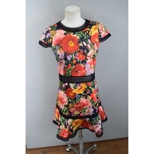 Alice + Olivia Rapunzel Floral Mini Dress 4 Lace Trim Women Bloomin Garden