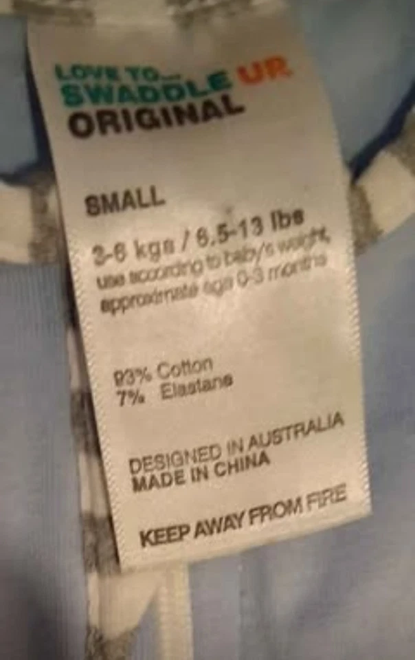 Saco de dormir Love To Swaddle Up original pequeño cremallera completa azul para bebé 6,5 libras - 13 libras Foto 4 de 4