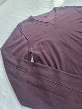 Pristine Men's Plum JOHN VARVATOS V-Neck Wool Blend Sweater L