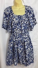 women's Free Assembly blue & white mini dress size X small (0-2) short sleeves