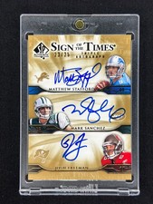 Stafford Sanchez Freeman 2009 SP Authentic Sign of the Times Triple Auto /25