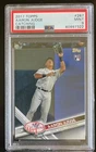2017 Topps #297 AARON JUDGE Fielding Rookie Card PSA9, Yankees, MVP