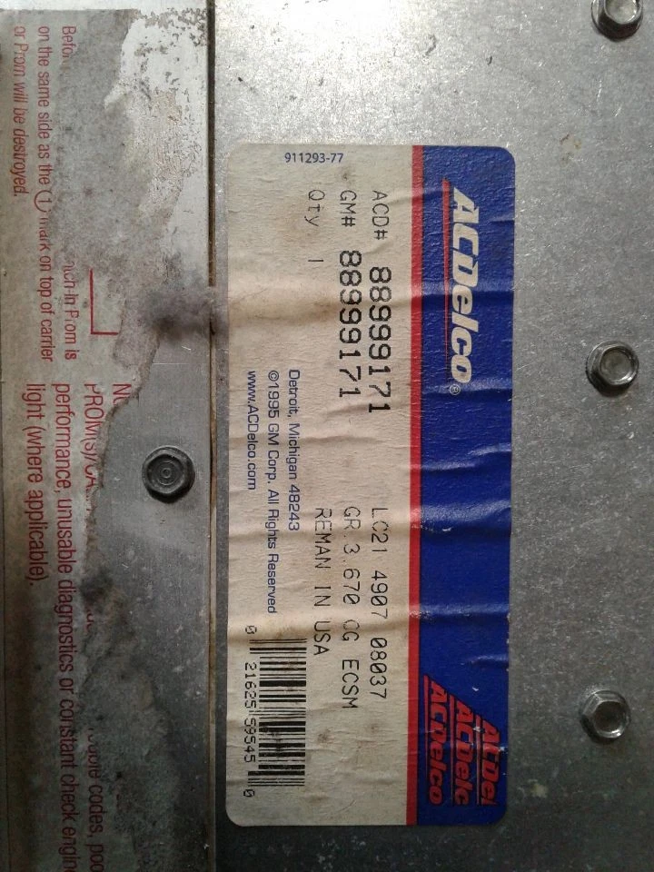 Módulo de control electrónico ECM del motor compatible con 87-89 ALLANTE 908710 Foto 2 de 4