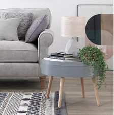 Skandi Round Coffee Table Grey | Modern Living Room Circular Coffee Table Furnit