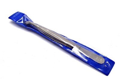 Professional 4 5/8'' Angled Tip Stamp Collecting Tongs with Case - Showgard 906