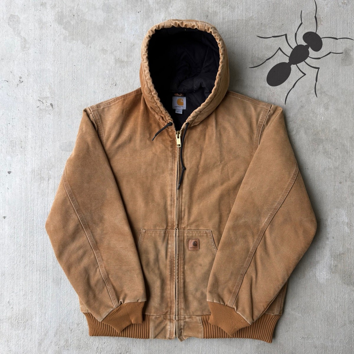 Carhartt J130-M ブラウンジャケット S Carhartt J130 brown hooded work wear jacket Medium | eBay