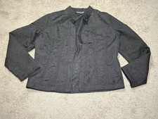 Chico's Womens Jacket Size 2 Brown Print Sheen Classic Dressy Lightweight