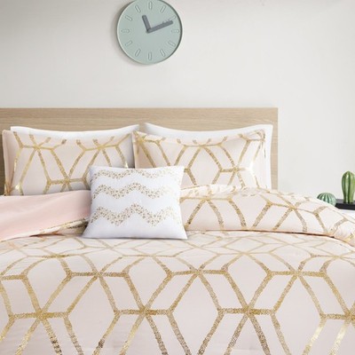 Comfort Spaces Vivian Comforter Set Ultra Soft All Season Lightweight Modern Geo