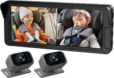 Tomoia 2 Kinder Baby Auto Kamera für Sitz - 6,9'' Split Screen Ultrawide HD Display
