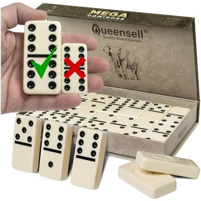 Large 3'' Dominoes for Adults and Kids - Ivory Tiles