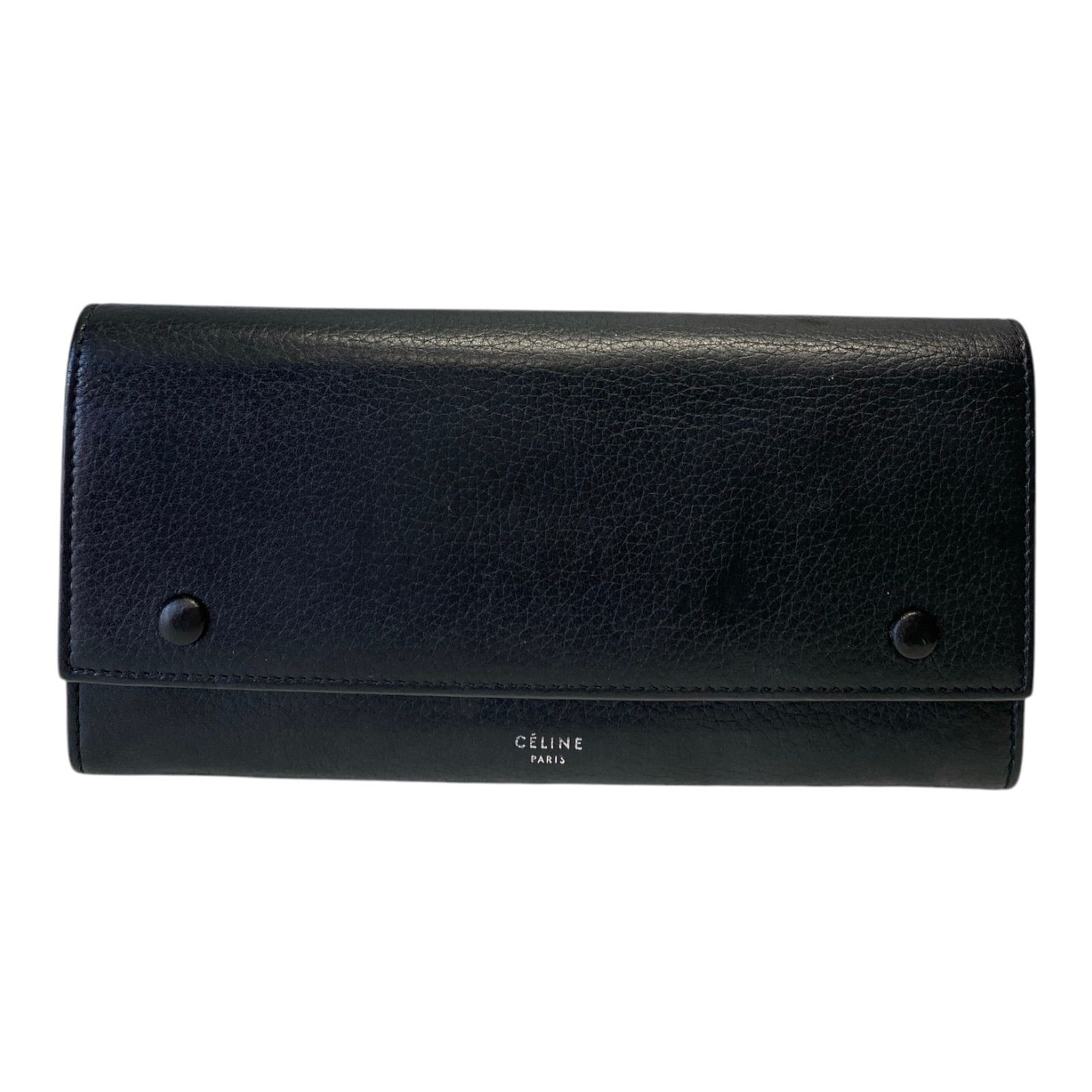 CELINE Multi function W Hook Leather Long Wallet … - image 1