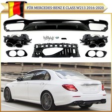Heckdiffusor Auspuff Sto&szlig;stange Schwarz f&uuml;r Mercedes W213 S213 Sport Line 16-20