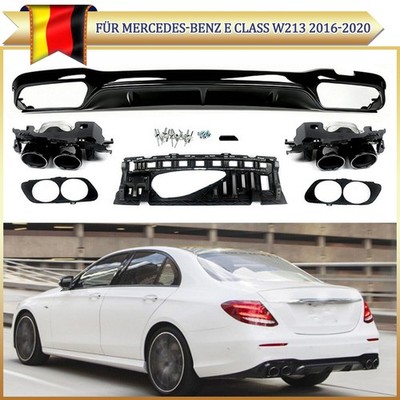 Heckdiffusor Auspuff Stoßstange Schwarz für Mercedes W213 S213 Sport Line 16-20