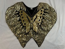 Vintage 100 Pure Silk Butterfly Sequin Top