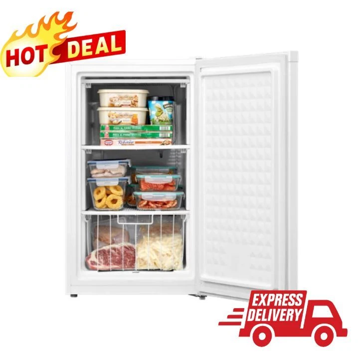 Upright Freezer 3 Cu. Ft. Compact 3 Shelves Energy Star Food Storage White  NEW